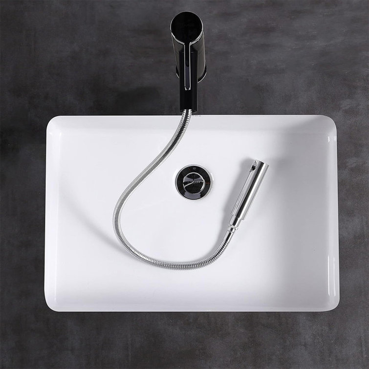 Minoky 19.5 Inch Rectangle Undermount Bathroom vessel Sink, Ceramic
